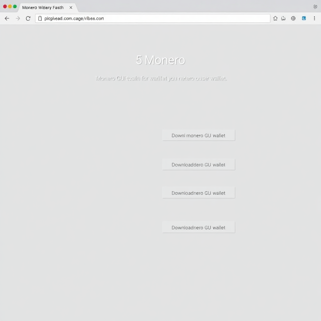 Screenshot of the Monero website download page showing different operating system options and download buttons for the Monero GUI wallet