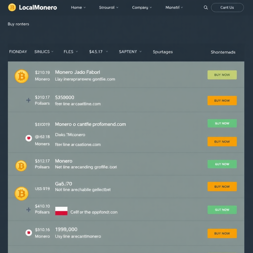 Screenshot of LocalMonero marketplace showing various offers to buy Monero in Poland with different payment methods and prices