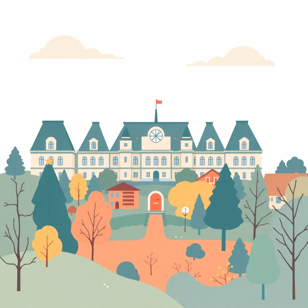An illustration showing a group of Polish forum users talking and exchanging experiences in a modern flat design style